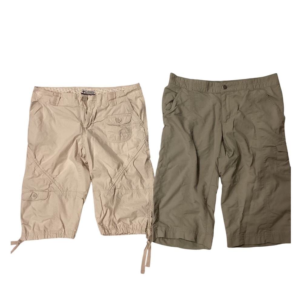 Columbia Women's Cargo Capris Khaki Beige Lightweight Outdoor Hiking Size M